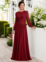 Chiffon Mother of the Bride Dress with Jewel Neckline 