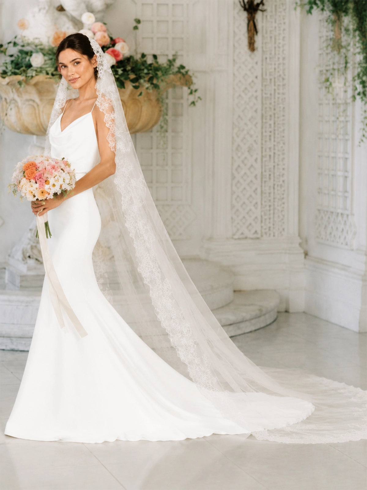 Mermaid Wedding Dress with Cowl Neck 