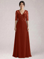 Lace Mother of the Bride Dress with Half Sleeves