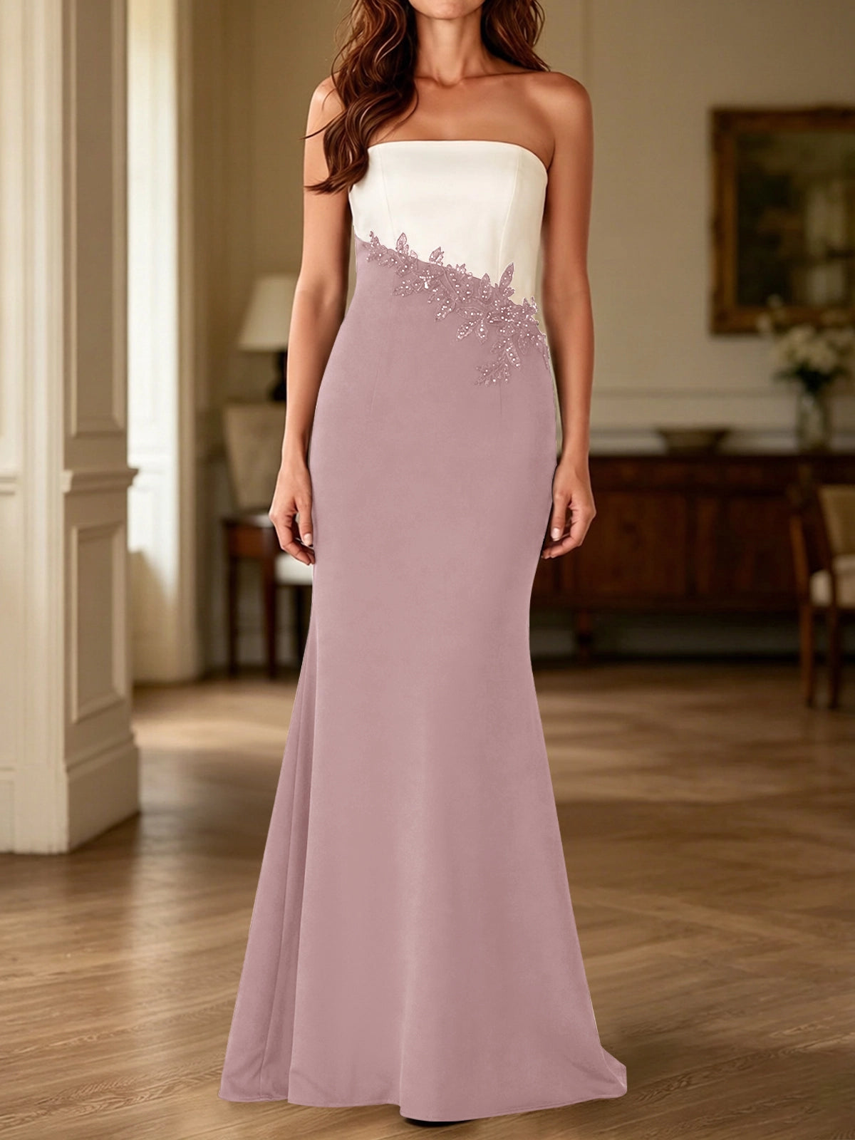 Trumpet Mother of the Bride Dress with Appliques