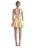 Beading Bubble Hem Mini Dress 