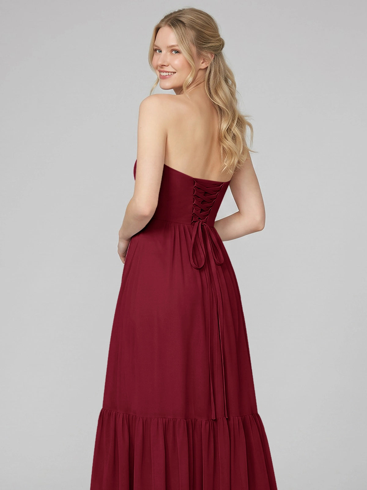 Strapless Bridesmaid Dress with Slit 