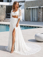 Lace Wedding Dress with Slit 