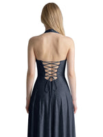 Halter Beaded Prom Dress 