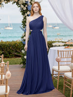 One-Shoulder Side Cut-Out Bridesmaid Dress 