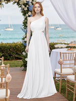 One-Shoulder Side Cut-Out Bridesmaid Dress 