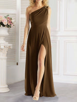 One-Shoulder Bridesmaid Dress with Slit