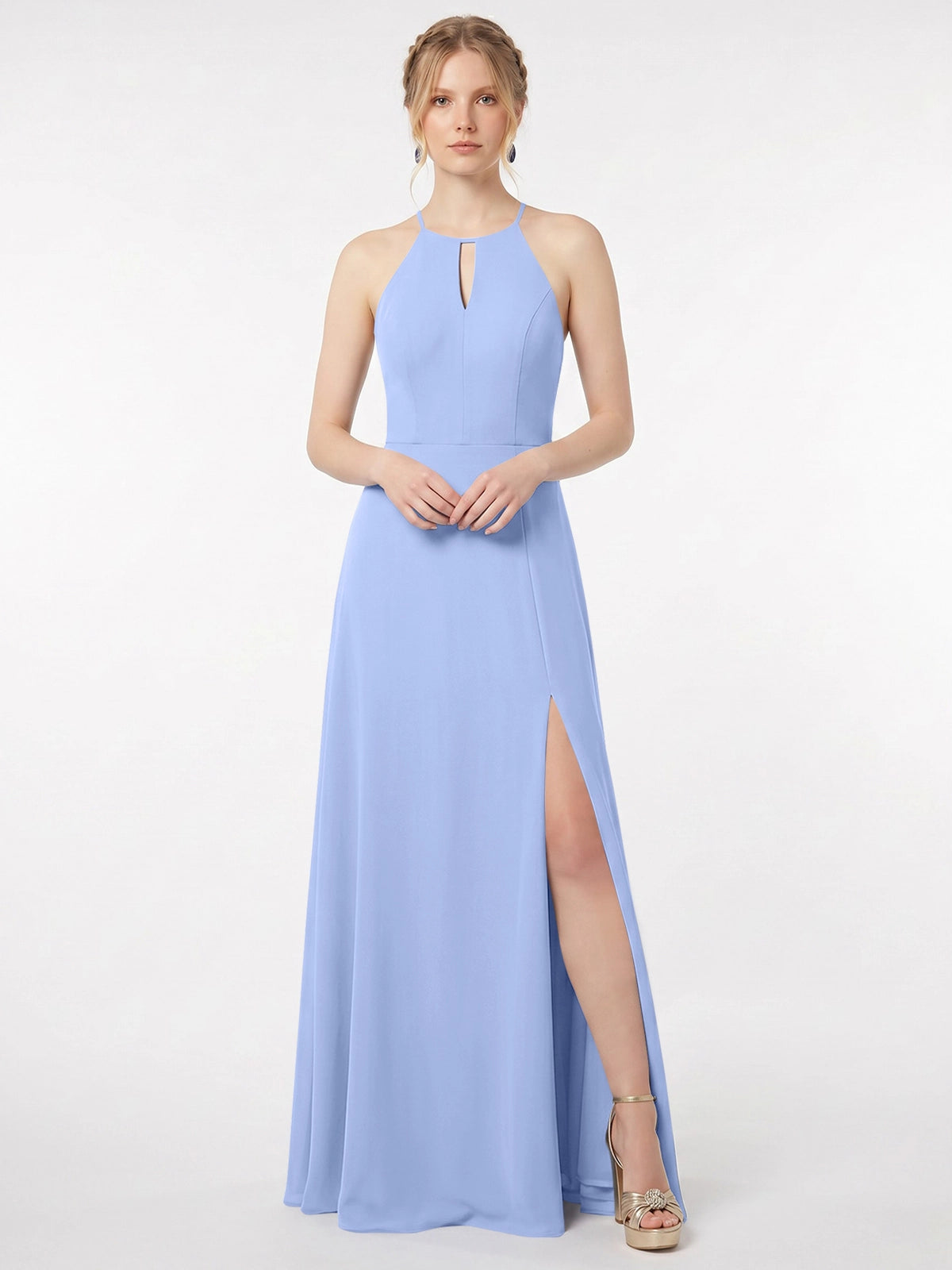 Chiffon Bridesmaid Dress with Halter 