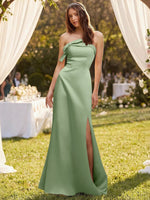 Satin Bow Accent Bridesmaid Dress 