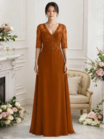 Lace Mother of the Bride Dress with Half Sleeves
