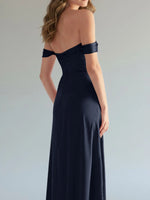 Off-the-Shoulder Slit Bridesmaid Dress 