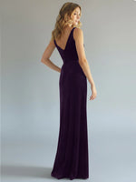 Velvet Bridesmaid Dress with Slit 