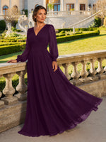 Chiffon Mother of the Bride Dress with Long Sleeves 