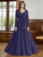 Stretch Satin Mother of the Bride Dress with Crystal