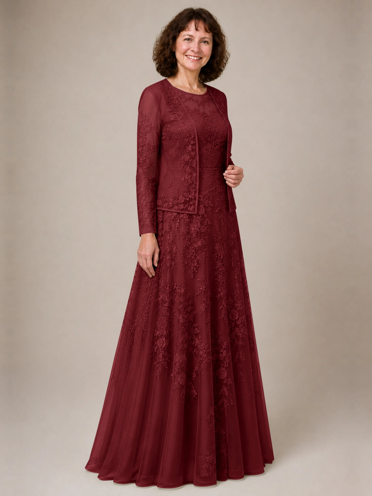 A-line Mother of the Bride Dress with Lace 