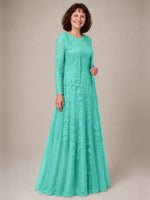 A-line Mother of the Bride Dress with Lace 