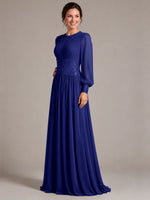 Chiffon Mother of the Bride Dress with Jewel Neckline 
