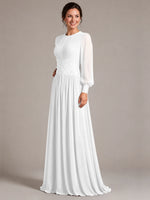 Chiffon Mother of the Bride Dress with Jewel Neckline 