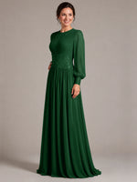 Chiffon Mother of the Bride Dress with Jewel Neckline 