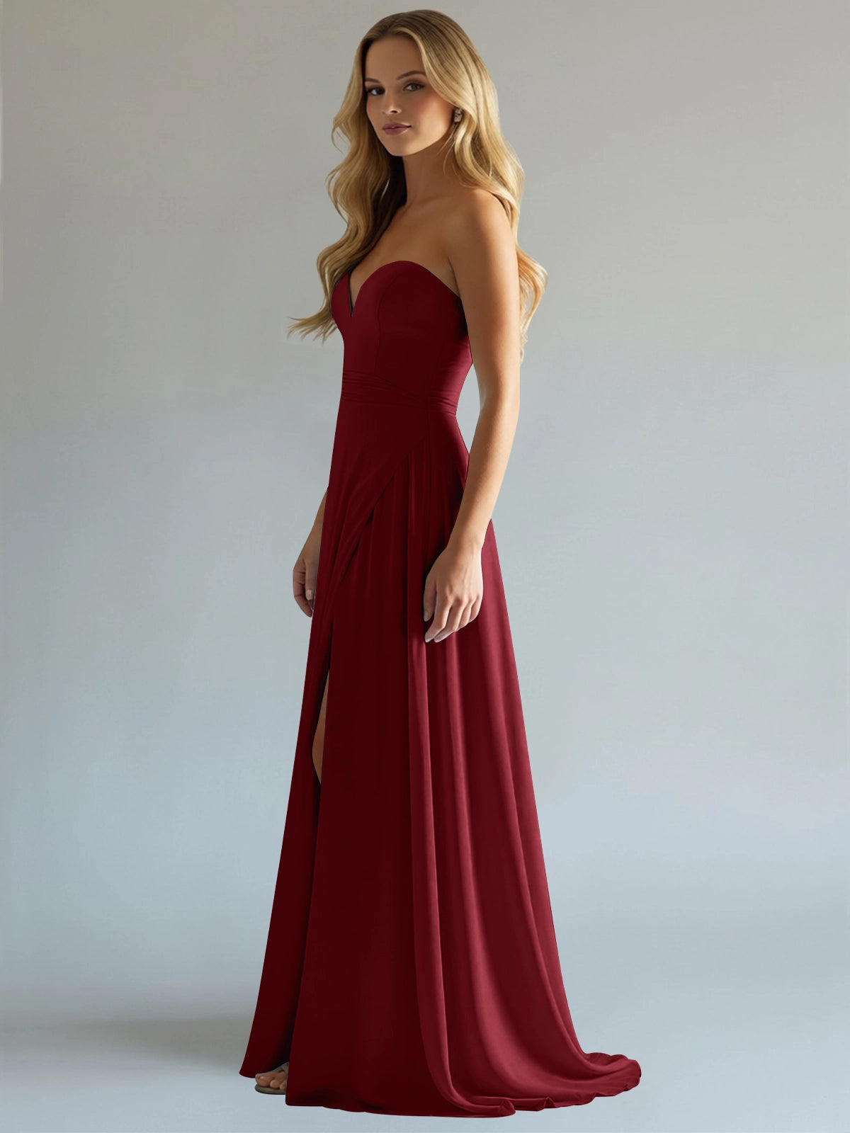Sweetheart Bridesmaid Dress with Slit 
