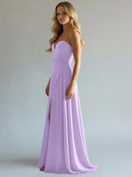Sweetheart Bridesmaid Dress with Slit 