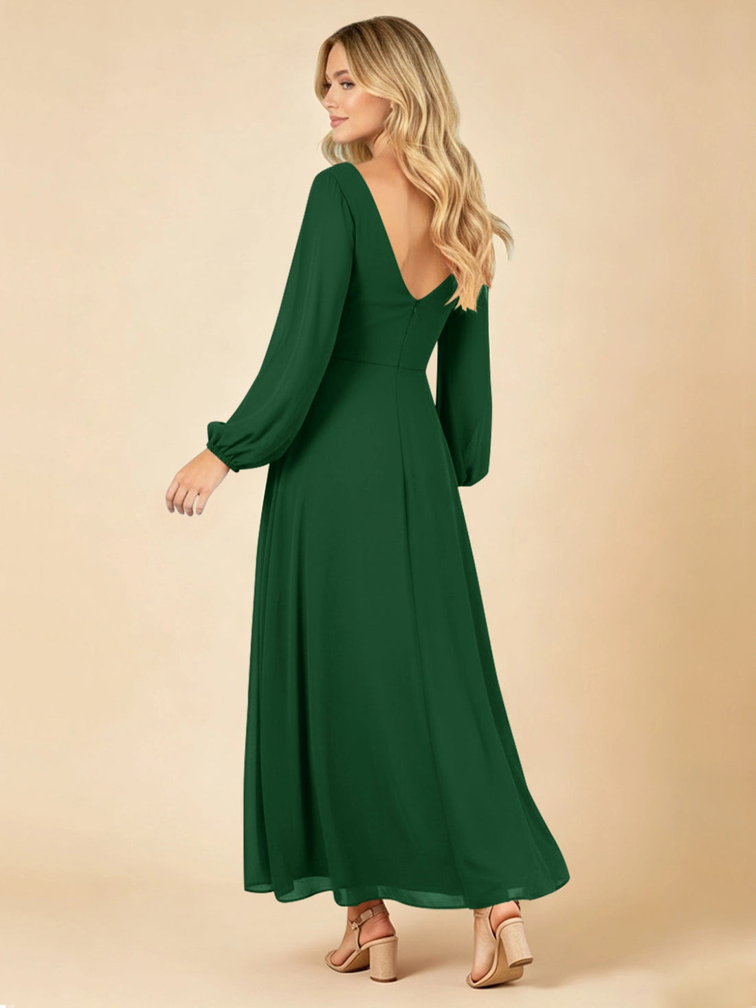 A-line Bridesmaid Dress with Long Sleeves 