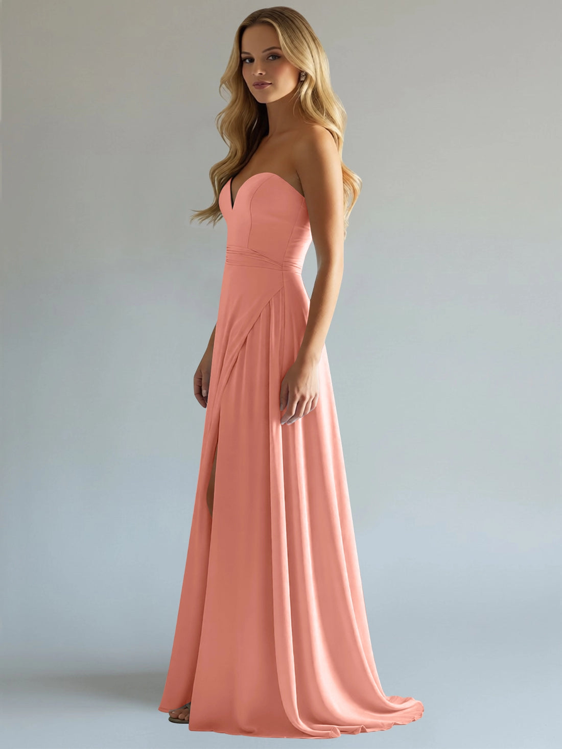 Sweetheart Bridesmaid Dress with Slit 