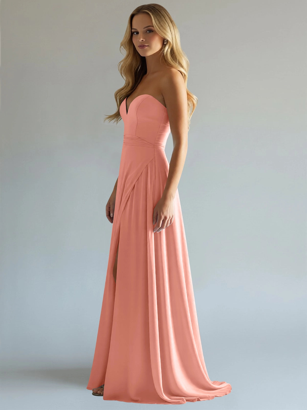 Sweetheart Bridesmaid Dress with Slit 