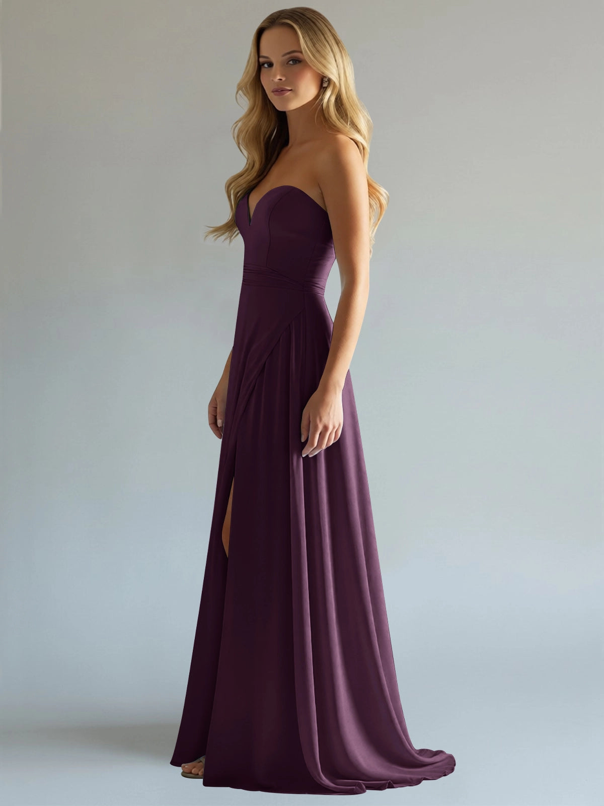 Sweetheart Bridesmaid Dress with Slit 
