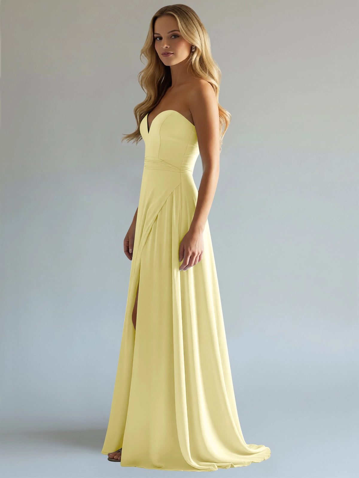 Sweetheart Bridesmaid Dress with Slit 