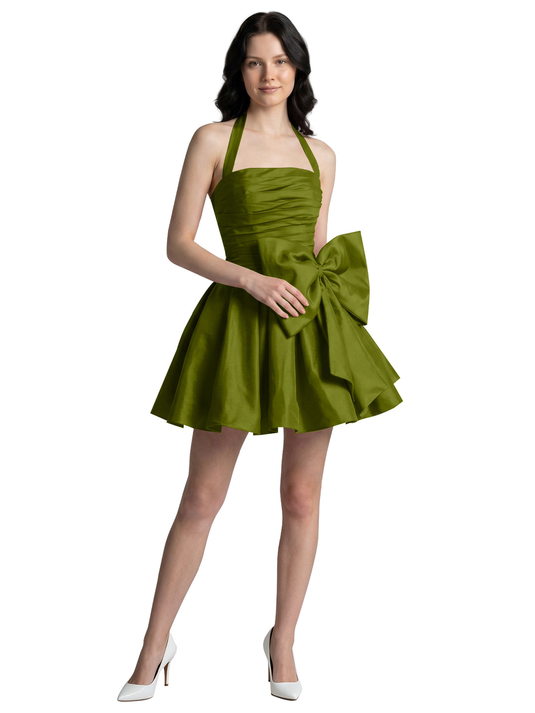 Halter Oversized Bow Mini Dress 