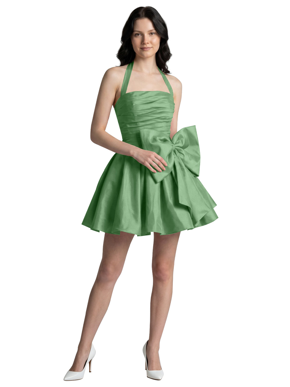 Halter Oversized Bow Mini Dress 
