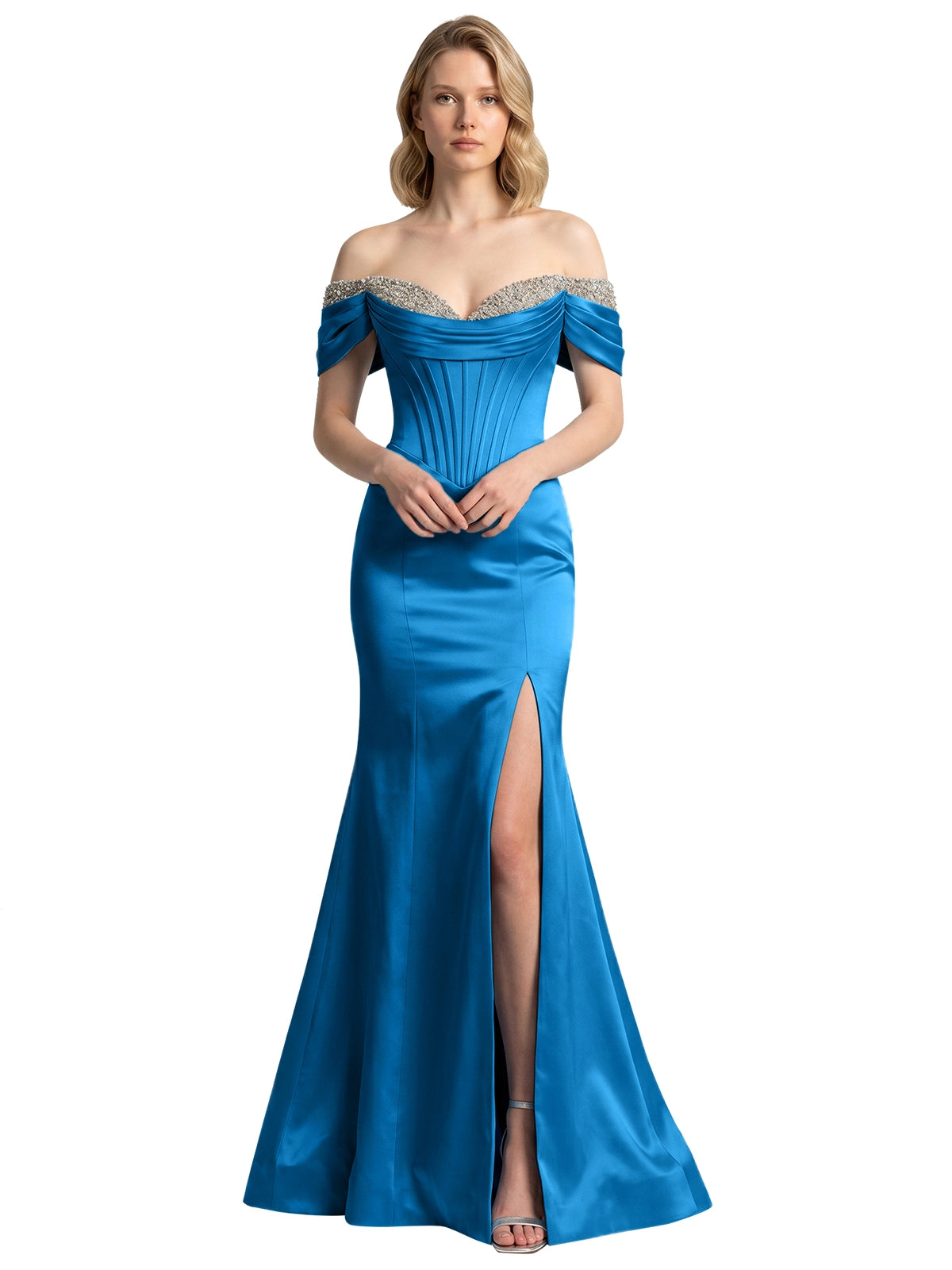 Corset Beaded Trumpet Prom Dress 