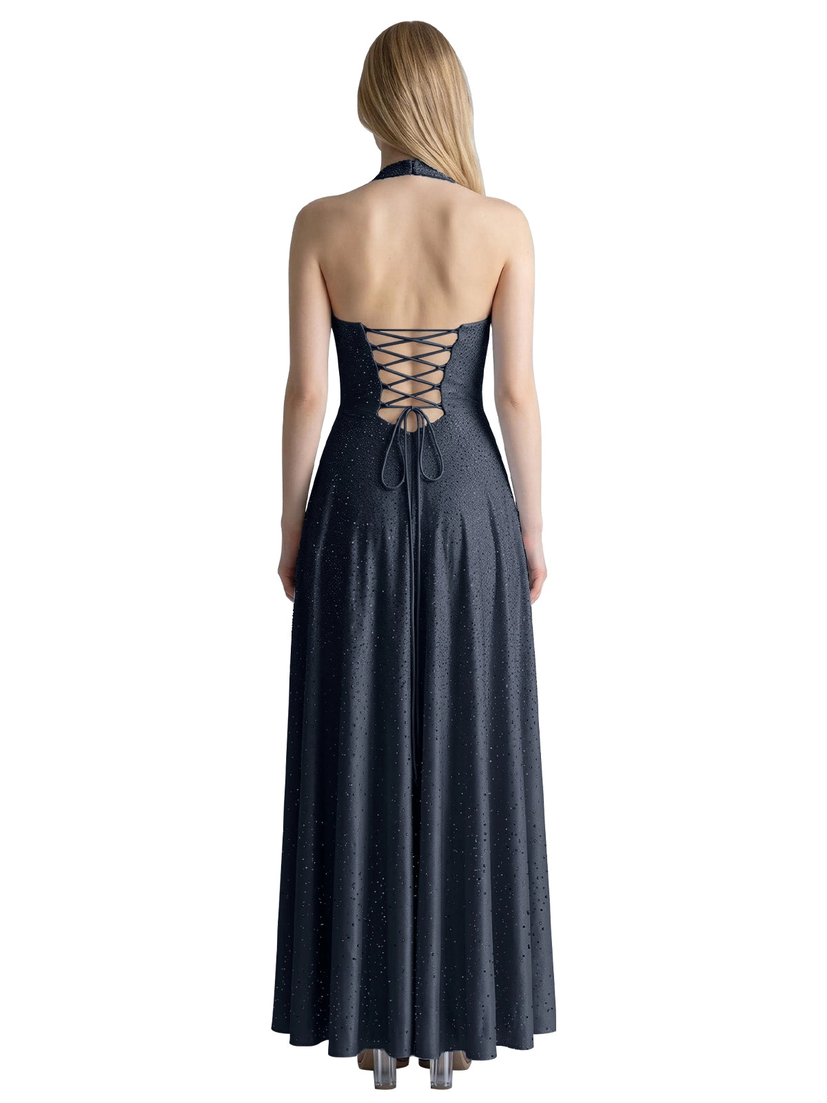 Halter Beaded Prom Dress 