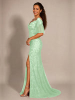 Mermaid Mother of the Bride Dress with V-neck 
