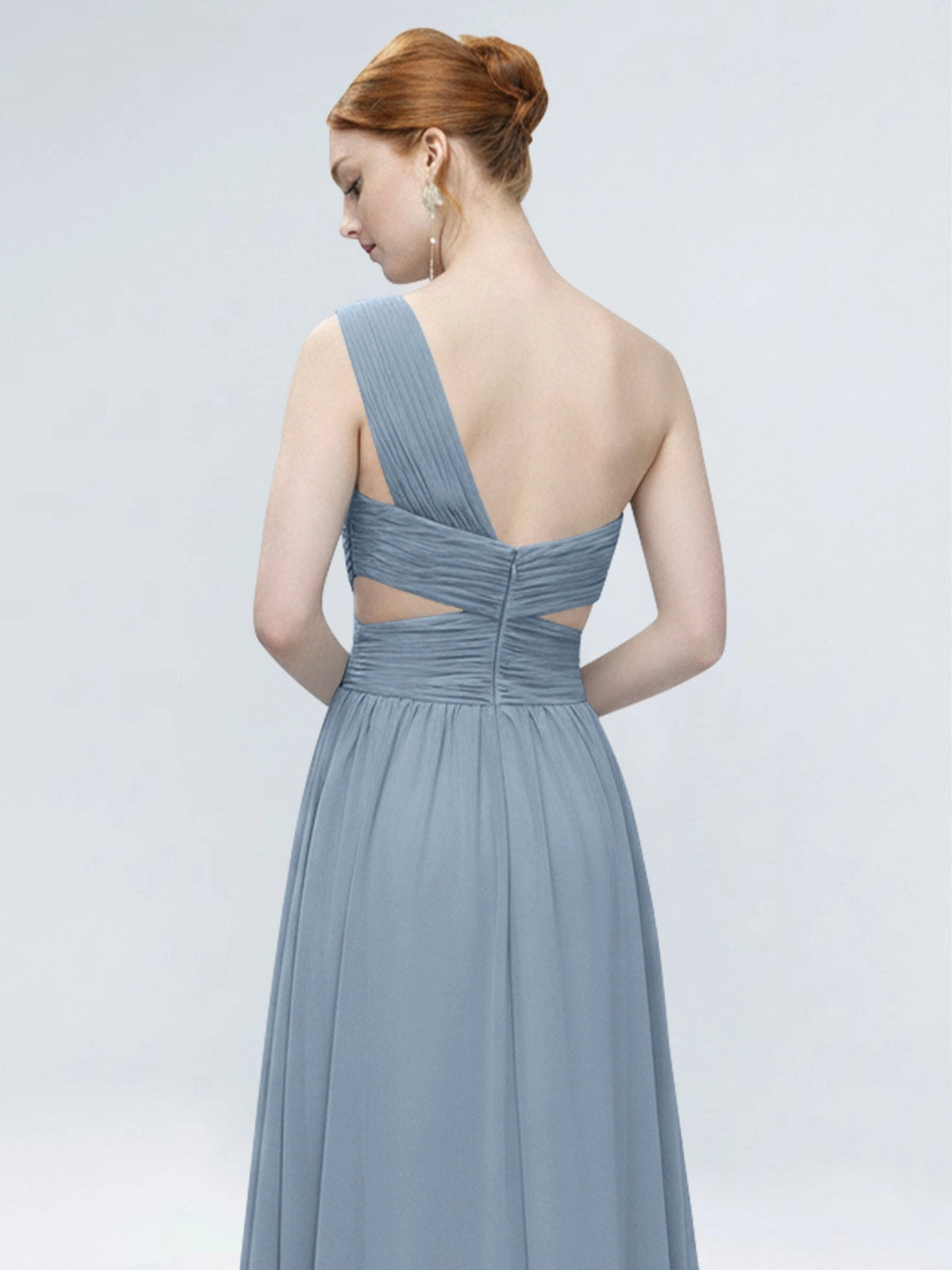 One-Shoulder Side Cut-Out Bridesmaid Dress 