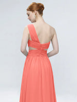 One-Shoulder Side Cut-Out Bridesmaid Dress 