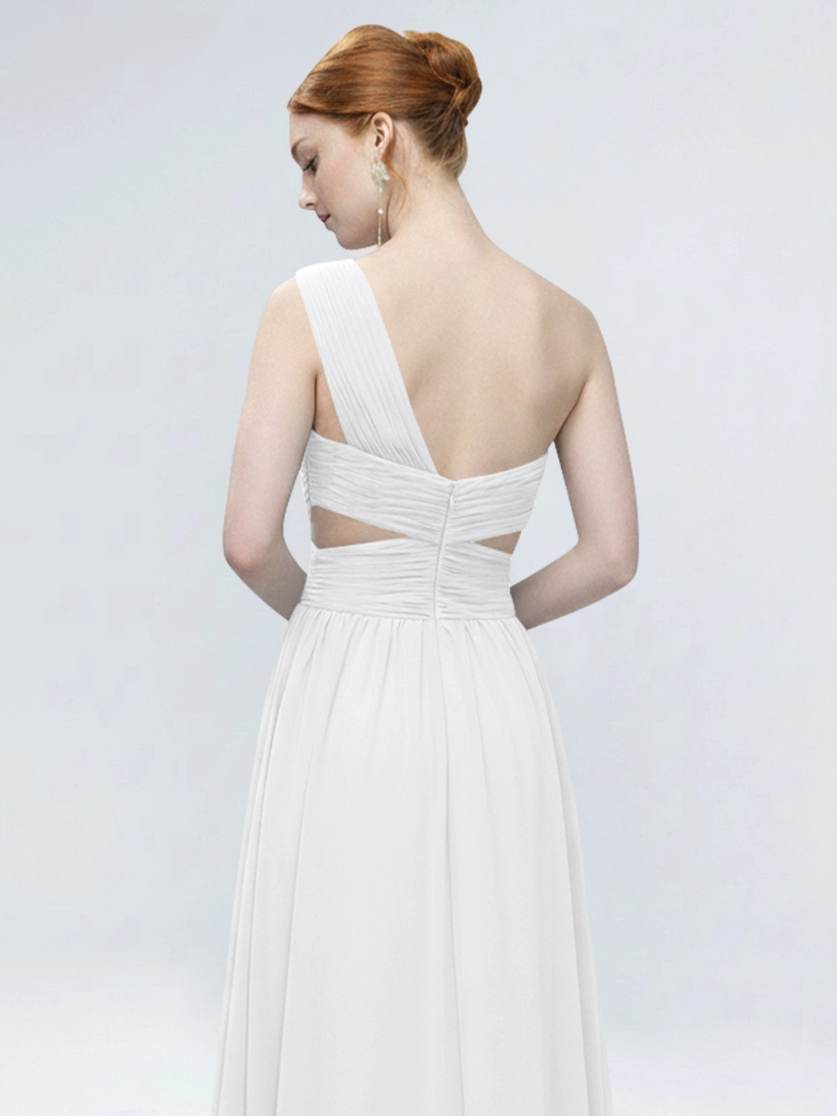 One-Shoulder Side Cut-Out Bridesmaid Dress 