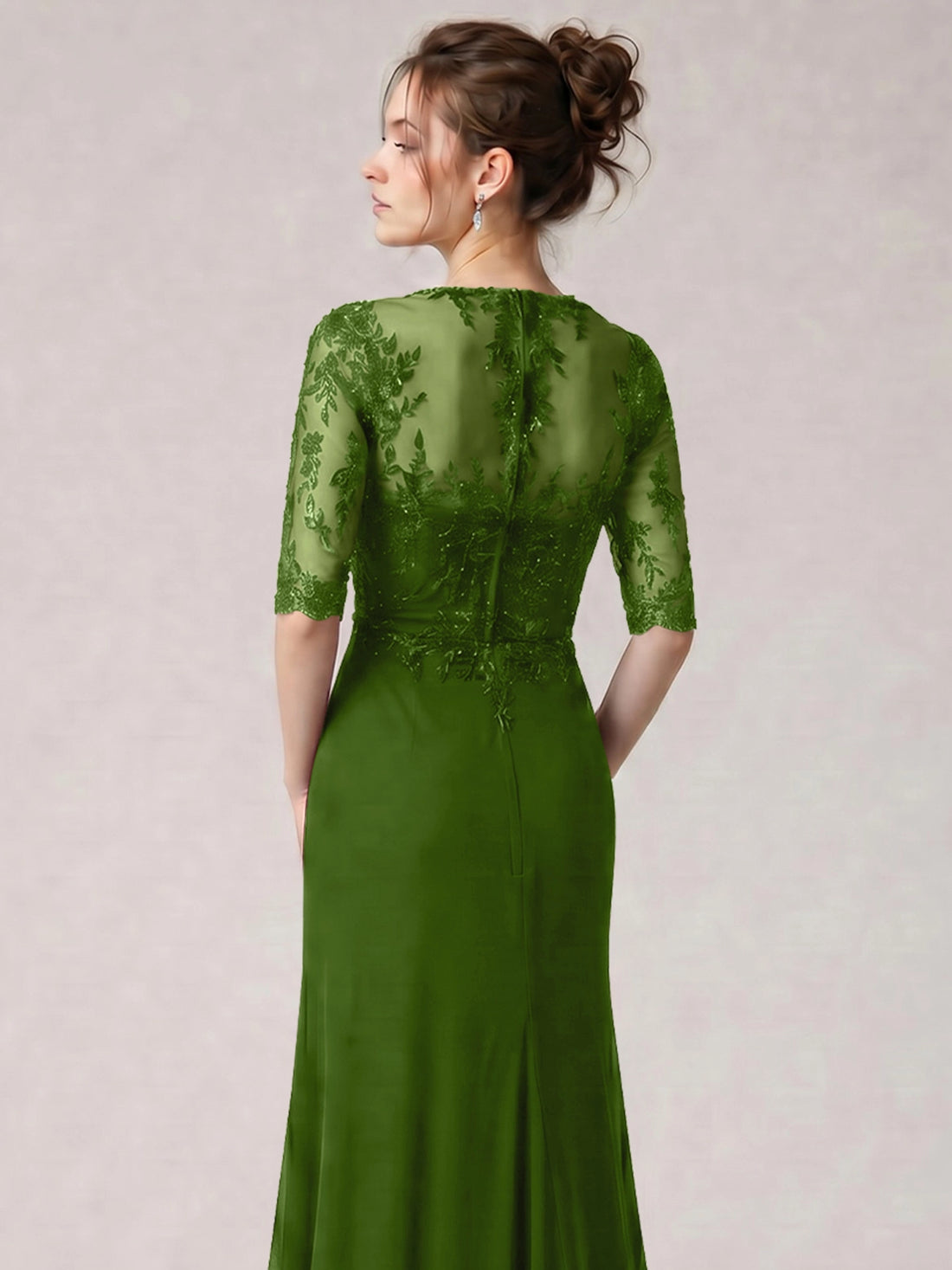 Lace Mother of the Bride Dress with Half Sleeves