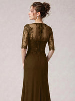 Lace Mother of the Bride Dress with Half Sleeves