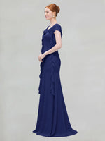 Flowy Ruffle Sheath Bridesmaid Dress 