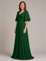 Cowl Neck Mother of the Bride Dress with Applique 