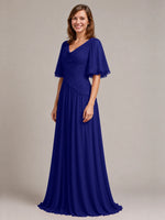 Cowl Neck Mother of the Bride Dress with Applique 