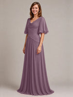 Cowl Neck Mother of the Bride Dress with Applique 