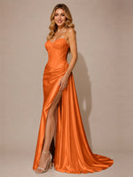 Silk-like Prom Dress with Appliques