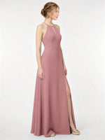 Chiffon Bridesmaid Dress with Halter 