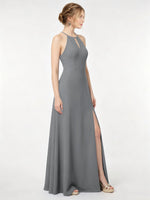 Chiffon Bridesmaid Dress with Halter 