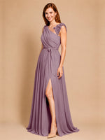 Chiffon Prom Dress with Appliques