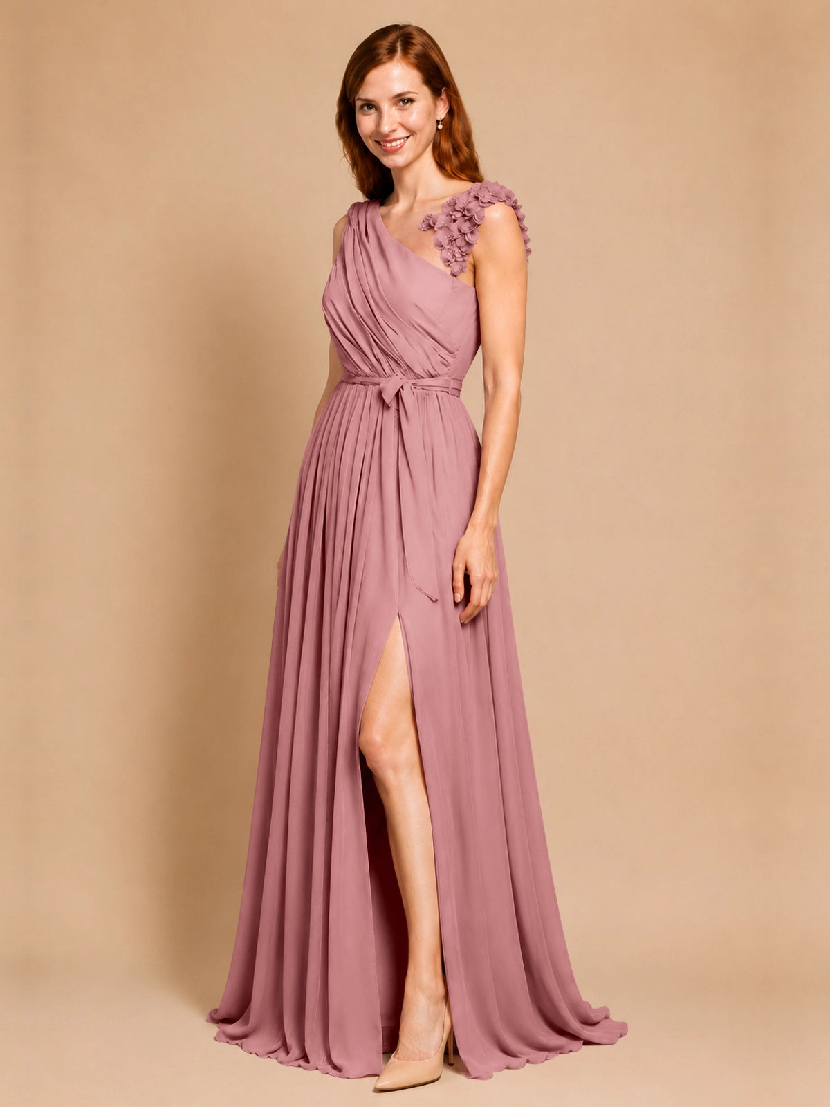 Chiffon Prom Dress with Appliques