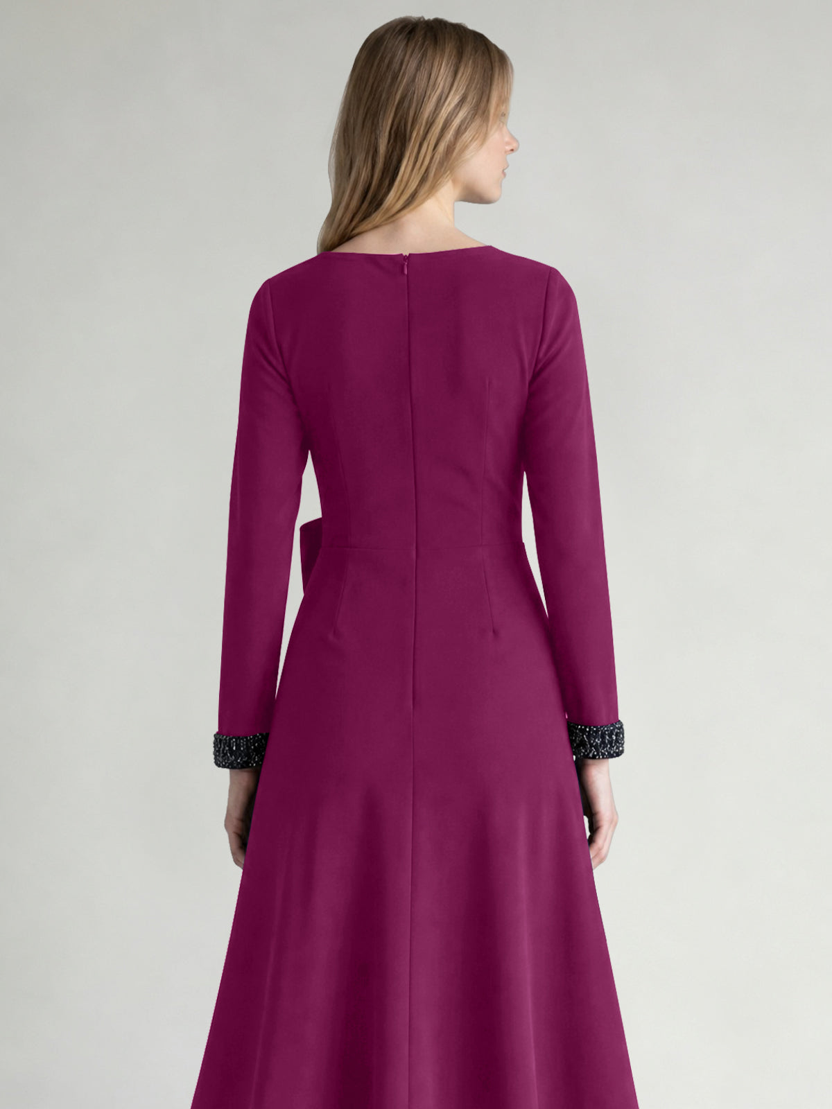 Stretch Satin Mother of the Bride Dress with Crystal